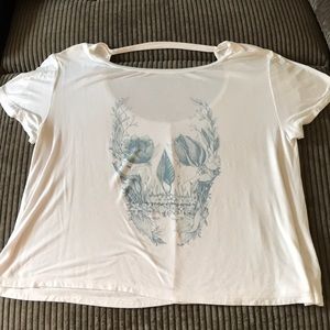 Soft and sexy floral skull tee American eagle